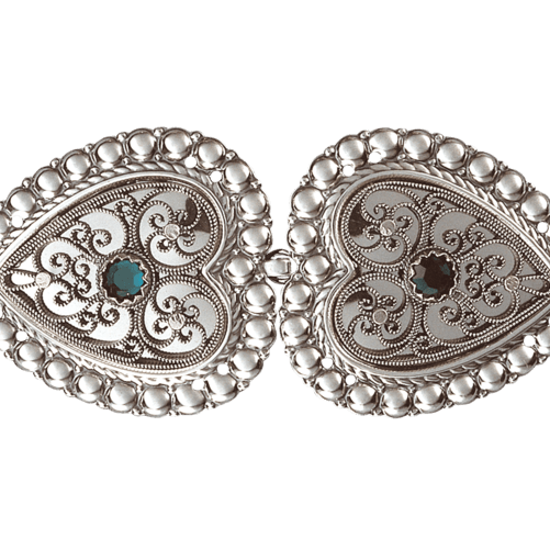 Hjertespenne til belte med kruser og sy-hull 002108