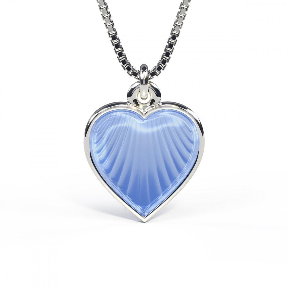 Blått emaljehjerte