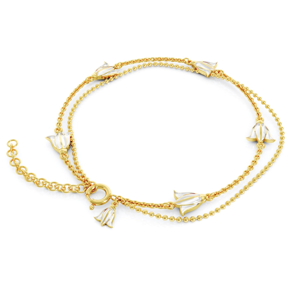 Liv emaljearmbånd hvit Blåklokke