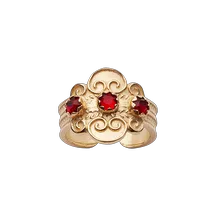 Bunadsring i forgylt med løv 317607