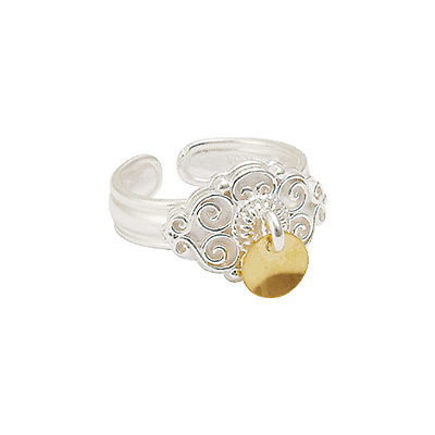 Bunadsring med forgylte løv 377502