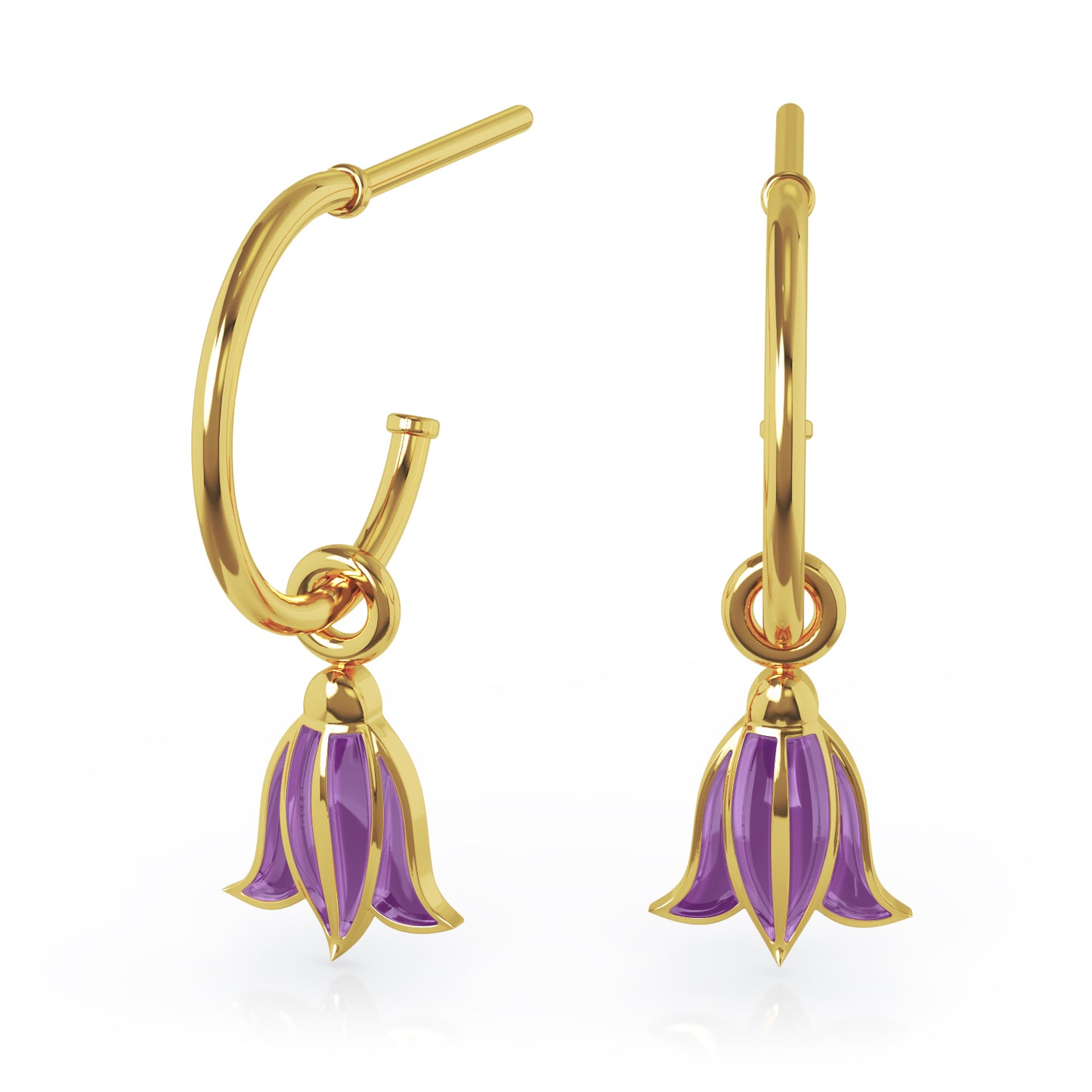 Liv øreringer lilla Blåklokke