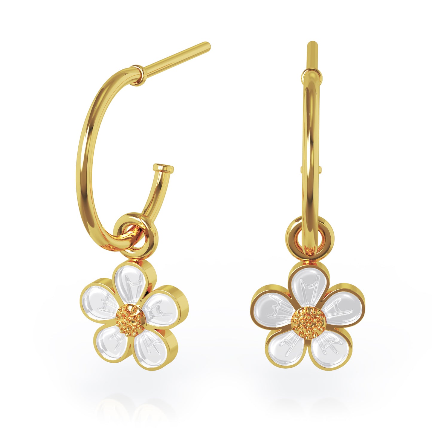 Liv øreringer Jordbærblomst