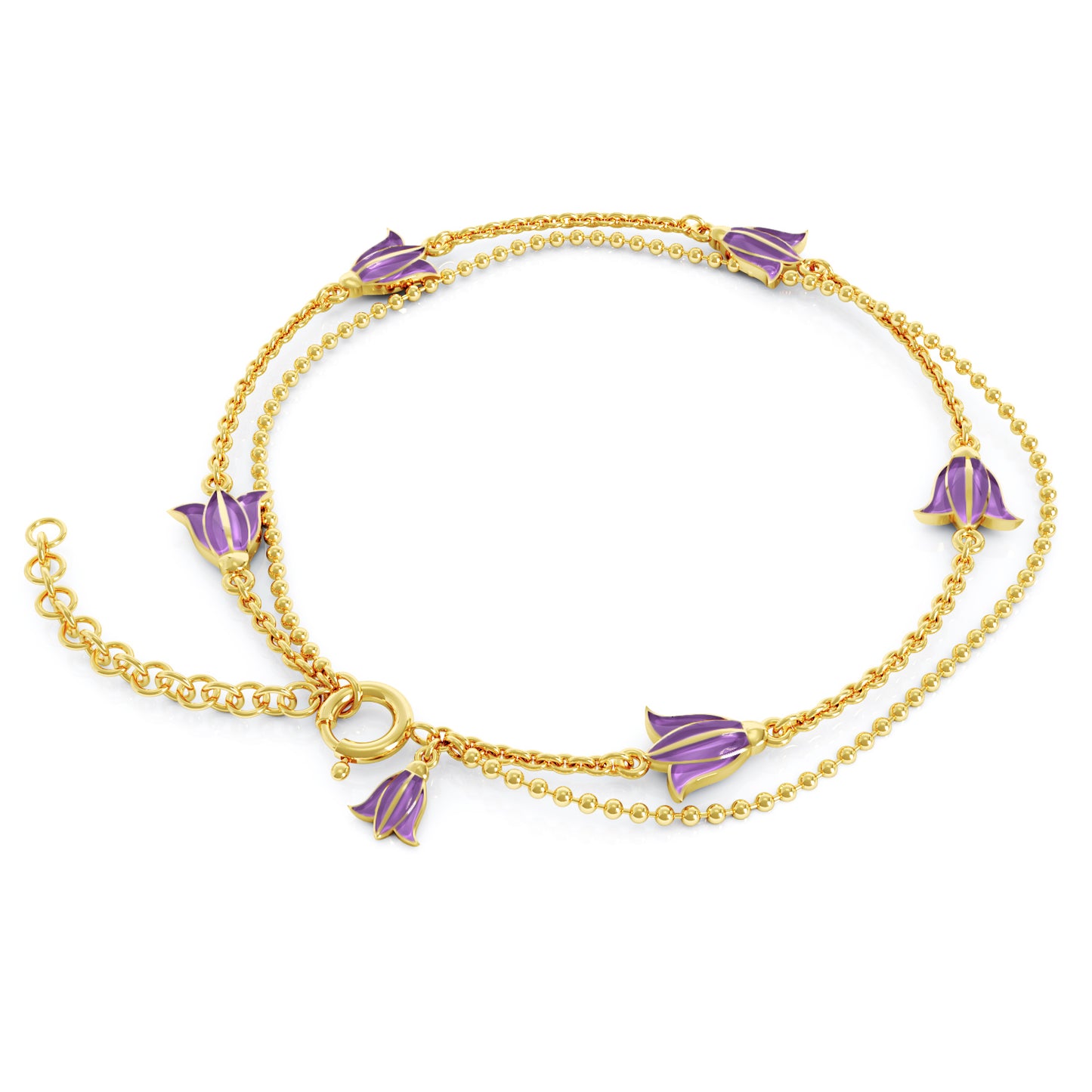 Liv emaljearmbånd lilla Blåklokke