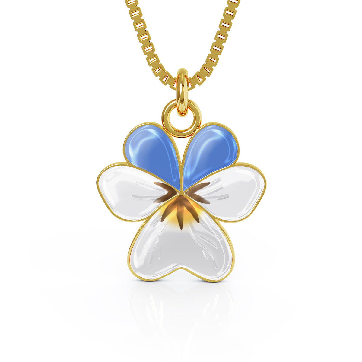 Liv blått emaljesmykke "Natt og dag"