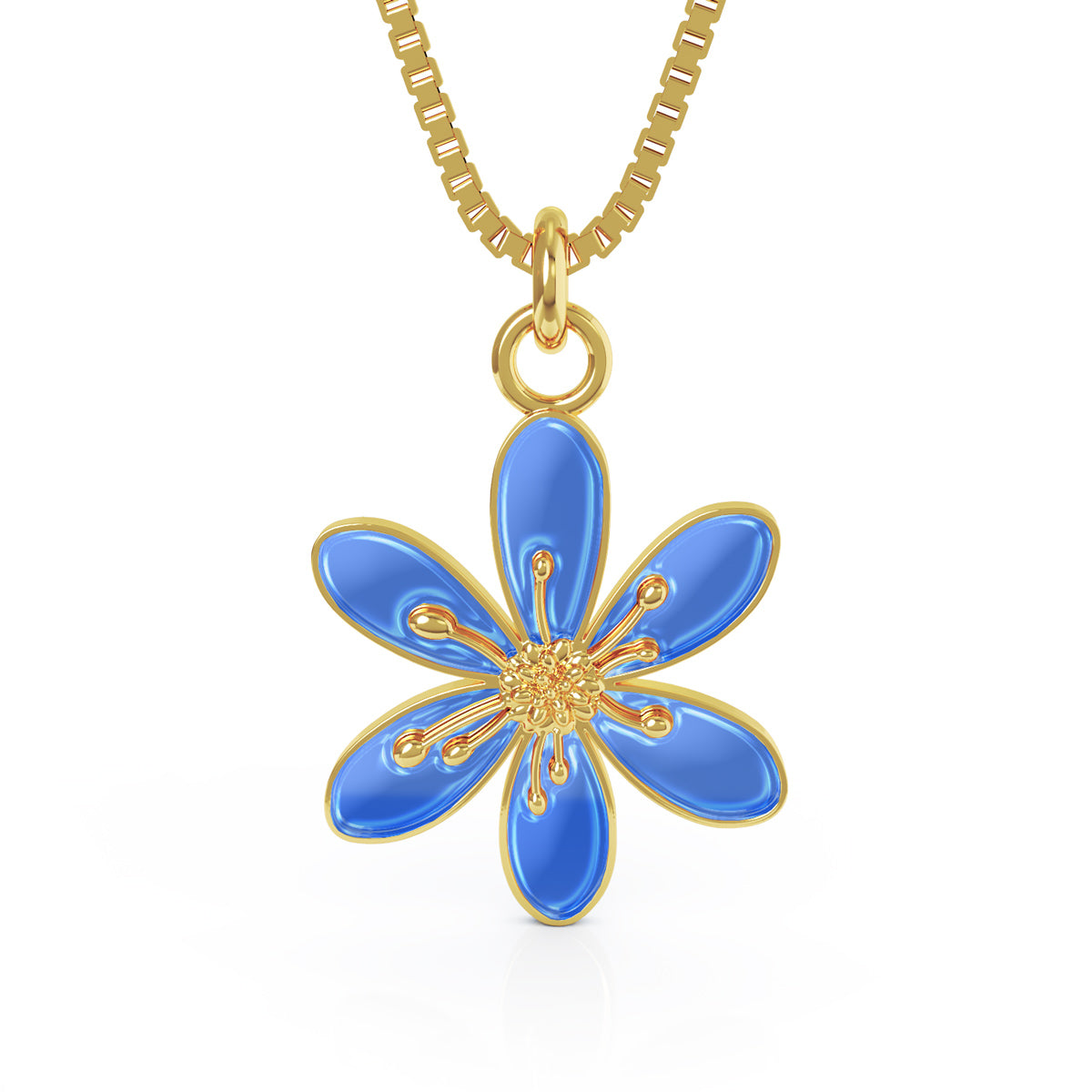 Liv emaljesmykke Blåveis