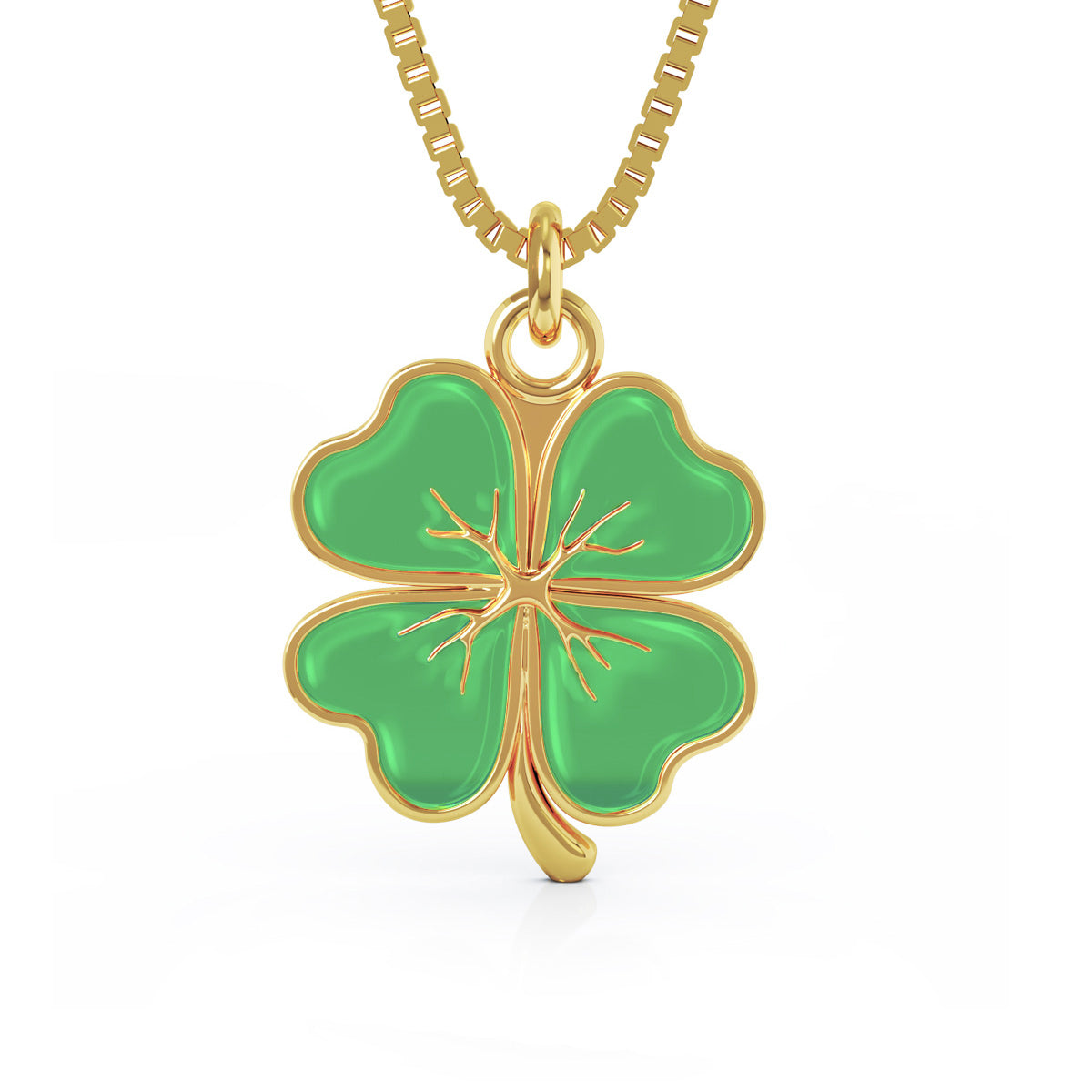 Liv emaljesmykke Firkløver