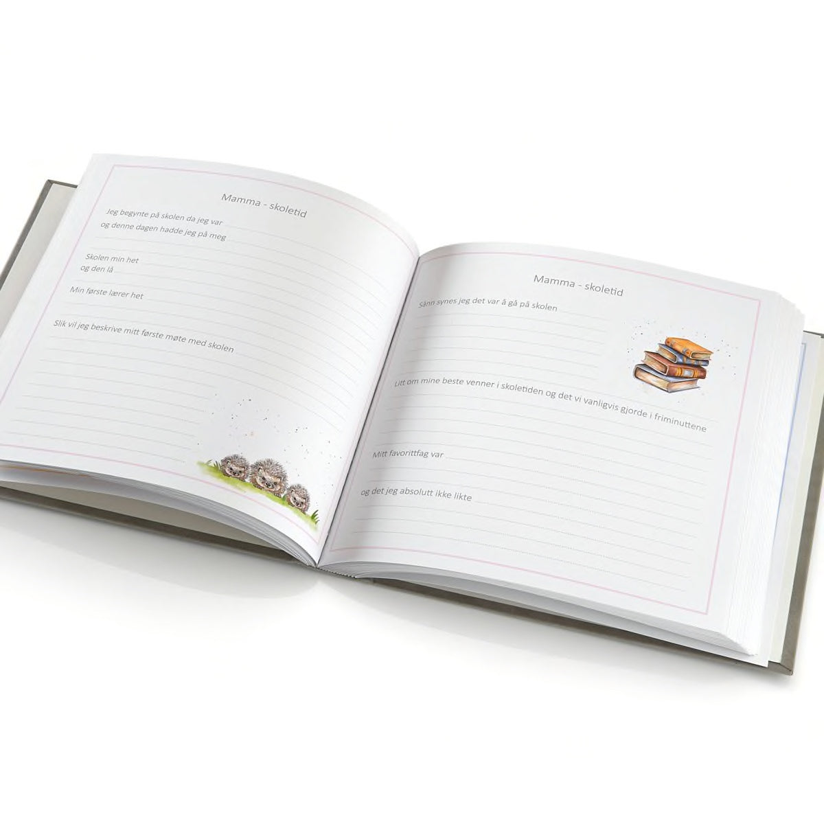 1545 Lille meg og min familie, minnebok i varmgrå velur