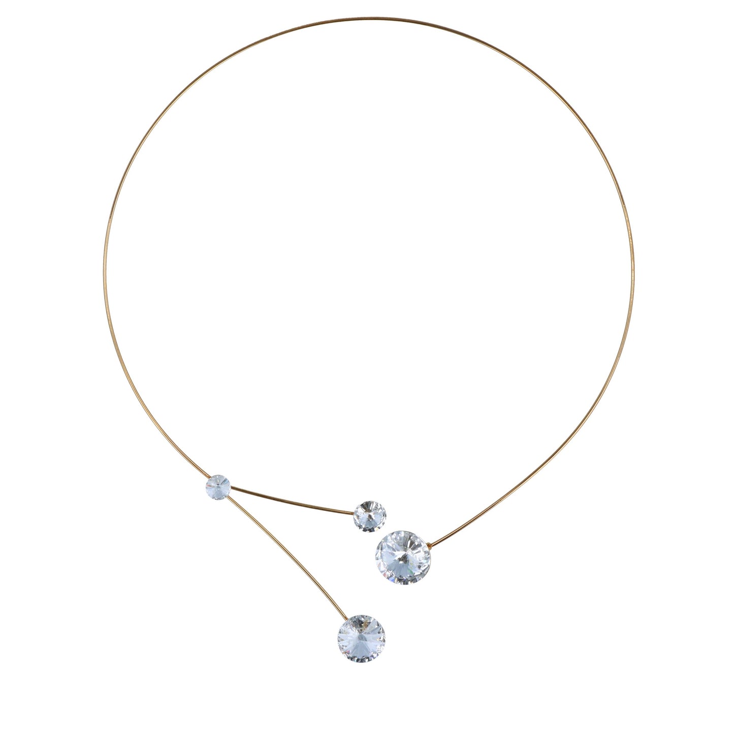 Otazu Forever Floating Crystals Necklace Gold