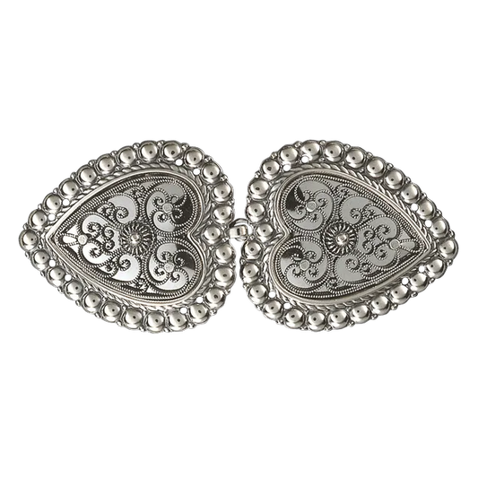 Hjertespenne til belte med kruser og sy-hull 002106