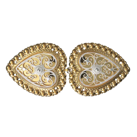 Hjertespenne til belte med kruser og sy-hull 002506