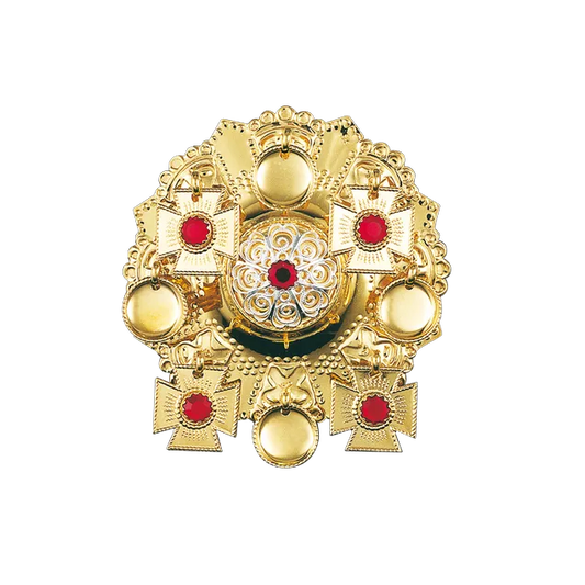 Stor sølje med rød stein 110600