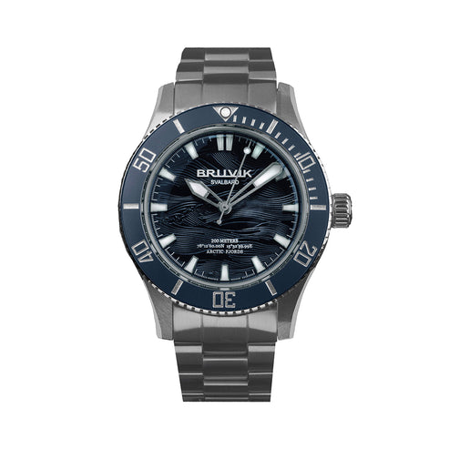 Bruvik Svalbard Wave Dial Blue – Kleiveland ur & gull
