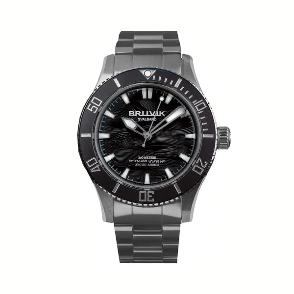 Bruvik Svalbard Wave Dial Black – Kleiveland ur & gull