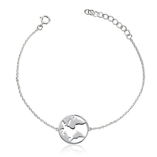 Armbånd i sølv "verdenskart" Mod. 2996919