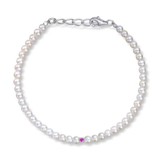 Armbånd med perler og rosa stein Mod. 3050719