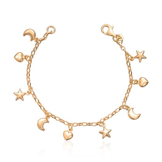 Armbånd i forgylt sølv med charms Mod. 3058518