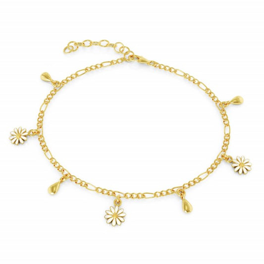 Liv emaljearmbånd hvit Margeritt