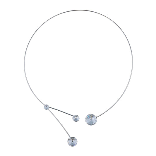 Otazu Floating Crystals Necklace Silver