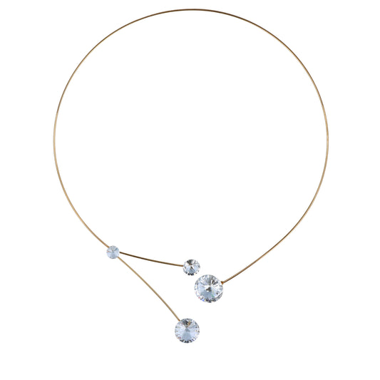 Otazu Forever Floating Crystals Necklace Gold