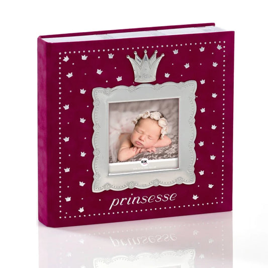 1527 Prinsesse fotoalbum i mørk rosa velur